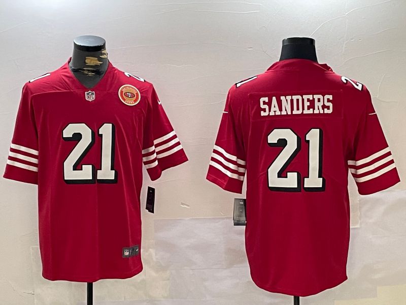 Men San Francisco 49ers #21 Sanders Red 2024 Nike Vapor Limited NFL Jersey style 5